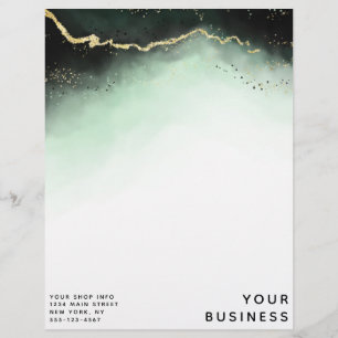 Ethereal Mist Ombre Emerald Green Custom Shop Letterhead