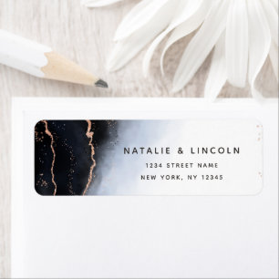 Ethereal Mist Ombre Navy Blue Moody Return Address