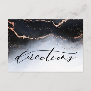 Ethereal Mist Ombre Navy Blue Wedding Directions Enclosure Card