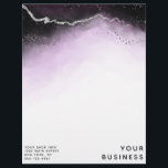 Ethereal Mist Ombre Ultra Violet Moody Custom Shop Letterhead<br><div class="desc">Ethereal Mist Ombre Ultra Violet Watercolor Moody Design with hand painted watercolor misty wash fading background texture, Silver foil look veining lines, and trails of confetti dots and edges. A trendy and Modern Look for any season, with soft dreamy colour palette : Black, Purple, Amethyst, White, and Silver, with a...</div>