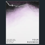 Ethereal Mist Ombre Ultra Violet Moody Custom Shop Letterhead<br><div class="desc">Ethereal Mist Ombre Ultra Violet Watercolor Moody Design with hand painted watercolor misty wash fading background texture, Silver foil look veining lines, and trails of confetti dots and edges. A trendy and Modern Look for any season, with soft dreamy colour palette : Black, Purple, Amethyst, White, and Silver, with a...</div>