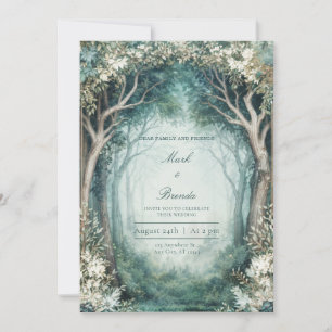 Ethereal Misty Forest Grove Wedding Invitation