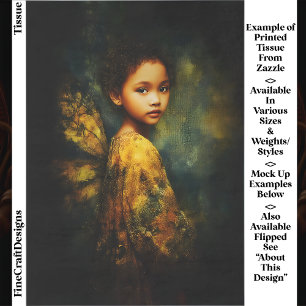 Ethereal Mixed Race Fairy in Autumn EG4R Decoupage Tissue Paper