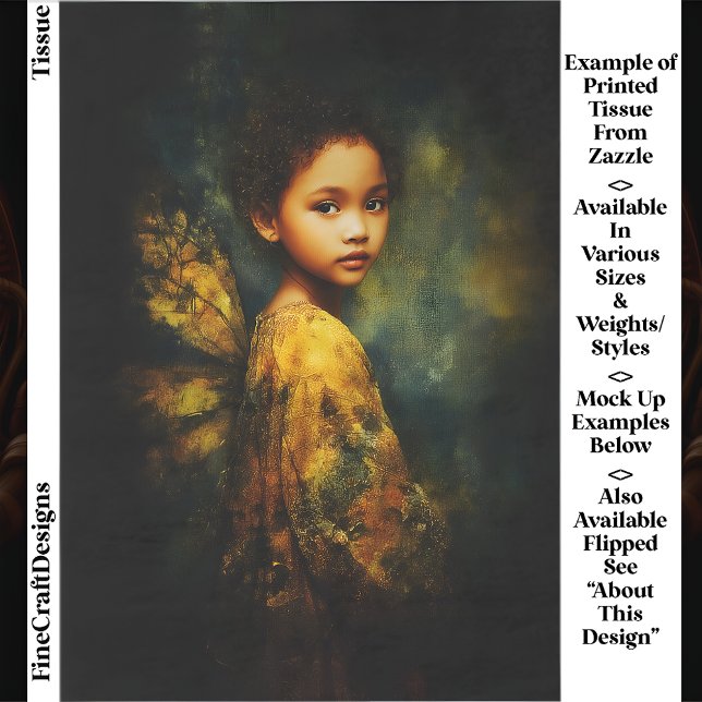 Ethereal Mixed Race Fairy in Autumn EG4R Decoupage Tissue Paper (Creator Uploaded)