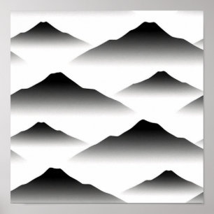 Ethereal Monochromatic Peaks: A Seamless Minimalis Poster