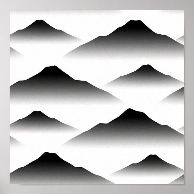 Ethereal Monochromatic Peaks: A Seamless Minimalis Poster (Front)