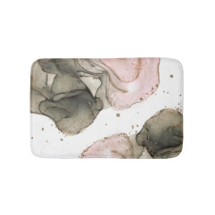 Ethereal Moody Pink Black Gold Inky Fantasy Glam Bath Mat