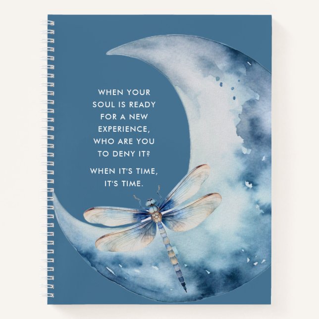 Ethereal Moon and Dragonfly Journalling Prompts Notebook (Front)