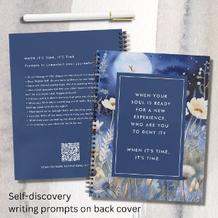 Ethereal Moon and Wildflowers Motivational Notebook