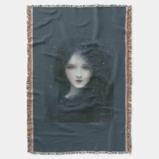 Ethereal Muse, Celestial Goddess Throw Blanket