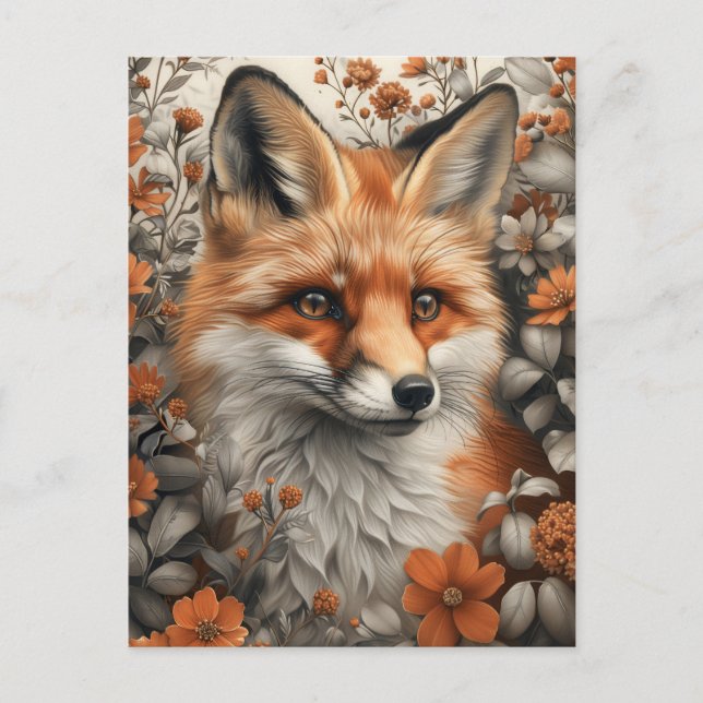 Ethereal Mystic Fox in Enchanted Forest Postcard (Front)