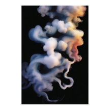 Ethereal Mystical Smoke Abstract Art Poster