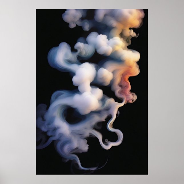 Ethereal Mystical Smoke Abstract Art Poster (Front)