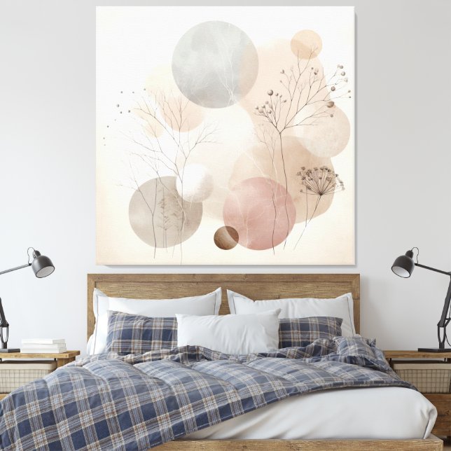 Ethereal Nature: Wabi Sabi Art Canvas Print (Insitu(Bedroom))