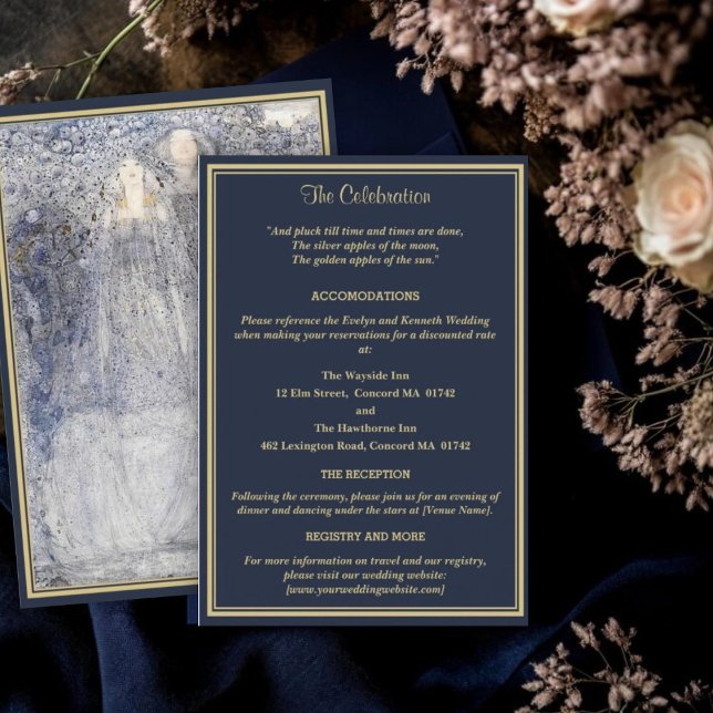 Ethereal Navy & Gold Vintage Celestial Details Enclosure Card (Creator Uploaded)