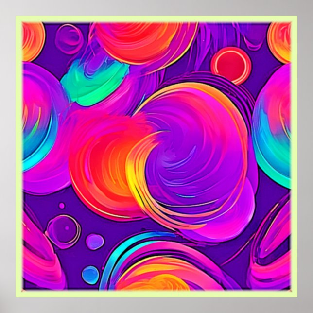  Ethereal Neon: Abstract Dreams Poster (Front)