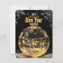 Ethereal New Year Crystal Orb Golden Fairy Lights 