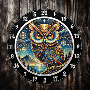 Ethereal Nocturne Owl Dartboard Design