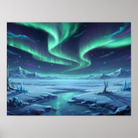 Ethereal Northern Lights over Snowy Wilderness