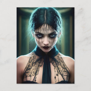 Ethereal Ominous Emerald Beauty Postcard