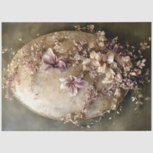 Ethereal Ornamental Oval and Floral Botanical Tissue Paper