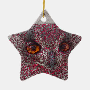 Ethereal Owl Ceramic Ornament