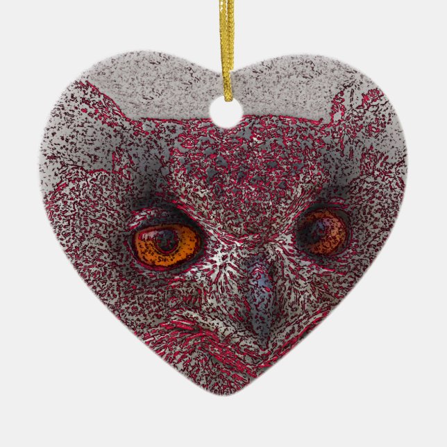 Ethereal Owl Ceramic Ornament (Front)