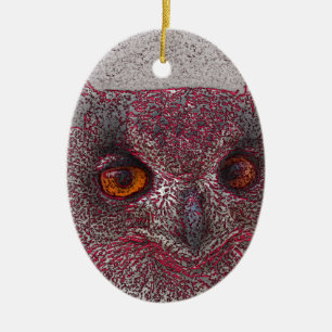 Ethereal Owl Ceramic Ornament