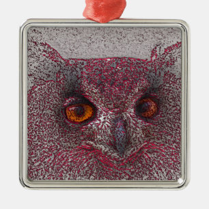 Ethereal Owl Metal Ornament