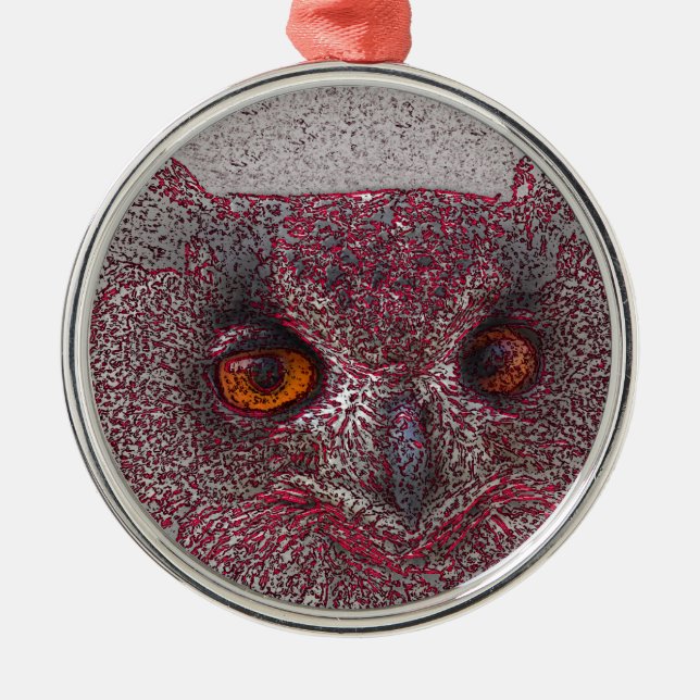 Ethereal Owl Metal Ornament (Front)