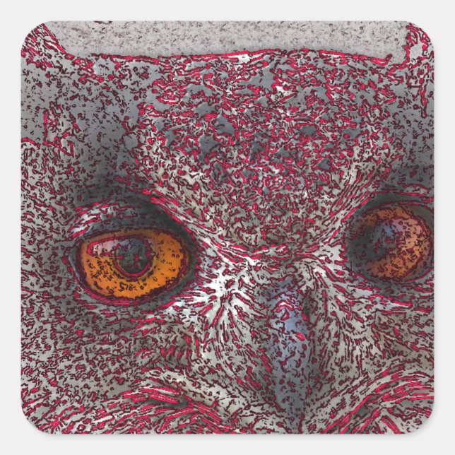 Ethereal Owl Square Sticker (Front)