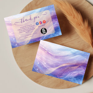 Ethereal Pastel Holographic Wave Design Thank You Card