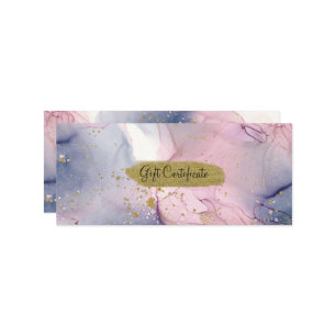 Ethereal Periwinkle Pink Gold Gift Certificate Invitation