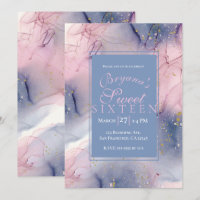 Ethereal Periwinkle Pink Gold Ink Fantasy Sweet 16