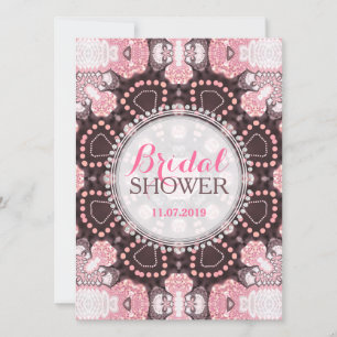 Ethereal Pink Geometric Mandala Boho Bridal Shower Invitation