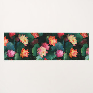 Ethereal Pink Lotus Flowers, Art Nouveau Inspired Yoga Mat