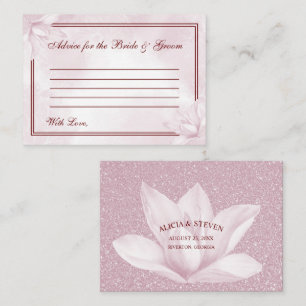 Ethereal Pink Magnolia , Wedding  Advice Card