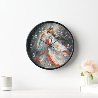 Ethereal Princess in a Fantasy Garden Clock