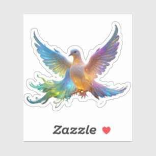 Ethereal Rainbow Dove - Symbol of Peace & Light