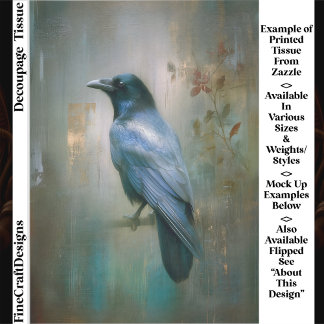 Ethereal Raven, Textured Background EQ8L Decoupage Tissue Paper