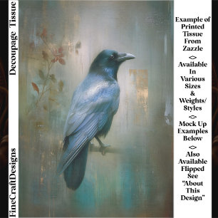 Ethereal Raven, Textured Background EQ8R Decoupage Tissue Paper