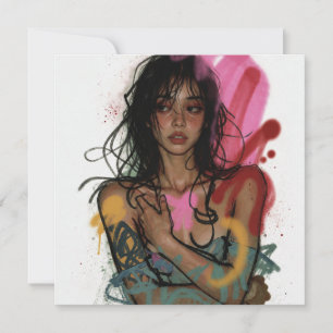 Ethereal Rebel Woman Holiday Card