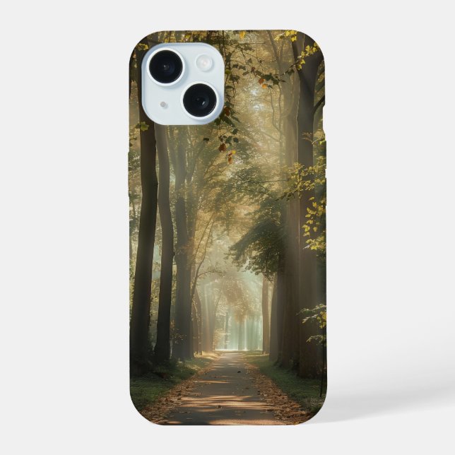 Ethereal Road Under The Trees iPhone 15 Case (Back)