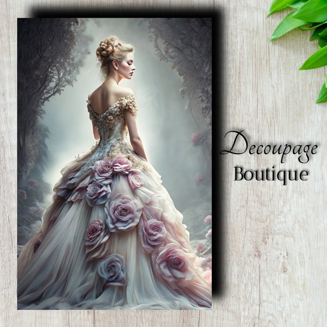 Ethereal Rose Mist Decoupage Tissue Paper (Ethereal Rose Mist Decoupage Tissue Paper)