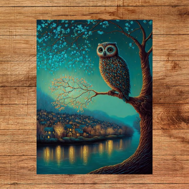 Ethereal Scenic Poster Print with Stunning Owl  (Creator Uploaded)
