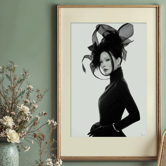 Ethereal Sculpture: Monochrome Avant-Garde Portrai Poster (Creator Uploaded)