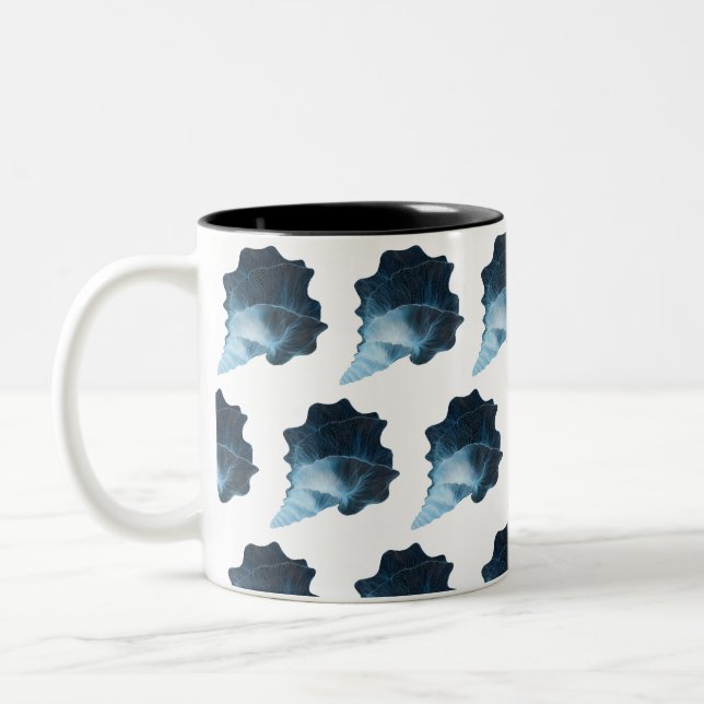 Ethereal Seashell Vector Design Two-Tone Coffee Mug (Left)