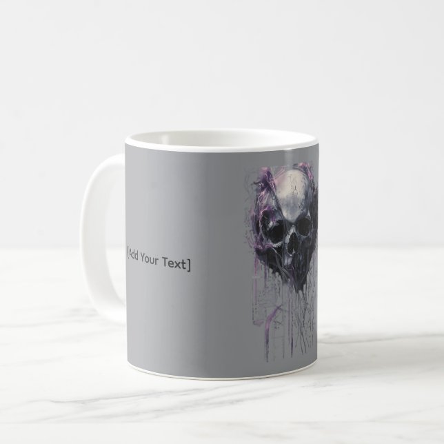 Ethereal Skull Abstract Grunge Dark Art Coffee Mug (Front Left)