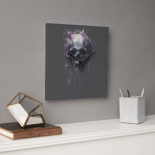 Ethereal Skull Abstract Grunge Dark Art T-Shirt Square Wall Clock