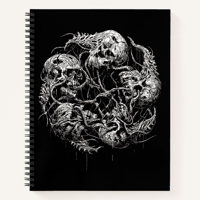 Ethereal Skulls Entwined in Vines Notebook (Front)